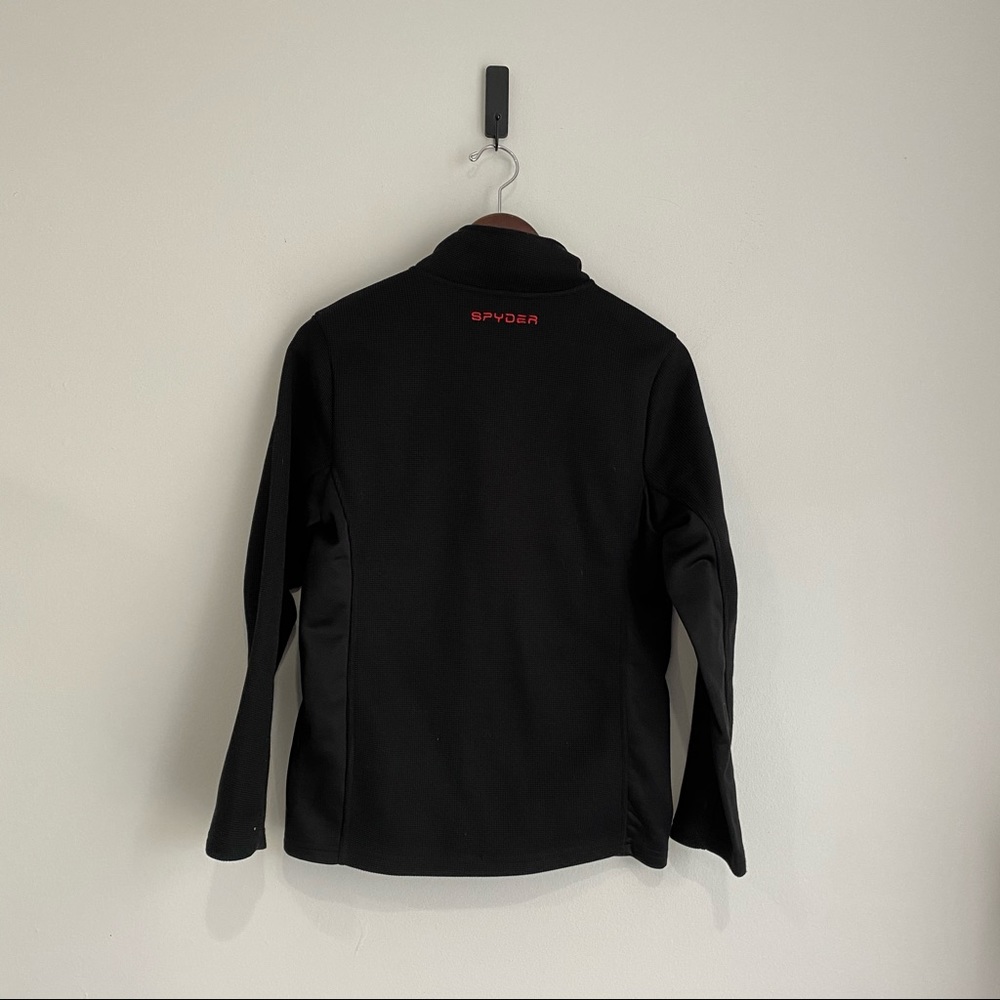 SPYDER Boys Large 14-16 Black/Red Full Zip Fleece Lined Soft Shell Jacket V8 - Picture 3 of 4